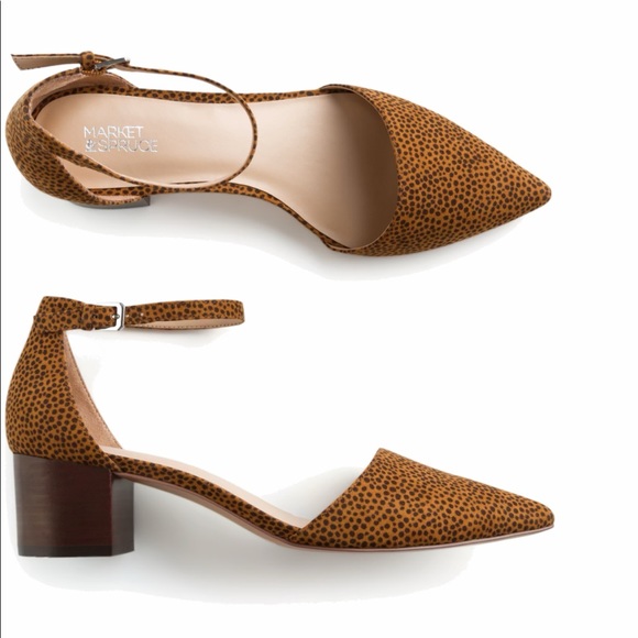 Market & Spruce Shoes - The Madison by Market and Spruce sz 8.5 stacked heel ankle strapped camel heels
